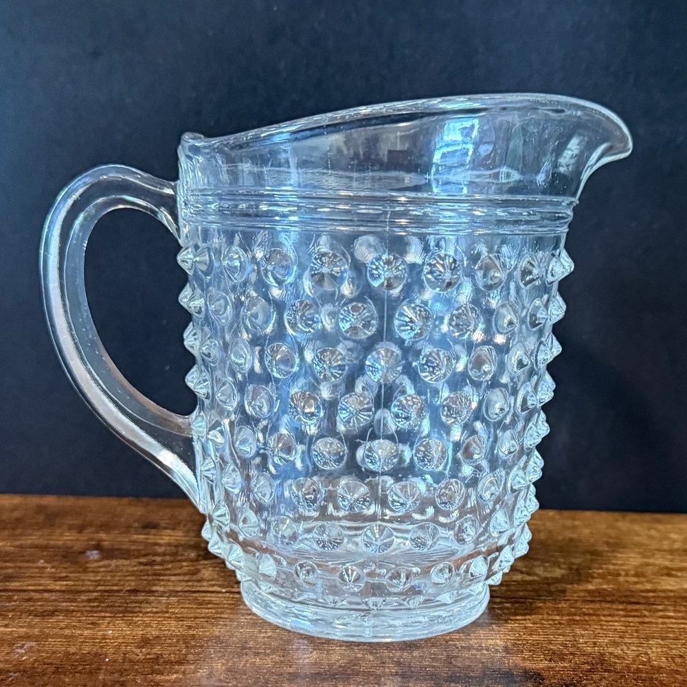 Hobnail Mini Glass Pitcher - Picture 2 of 11